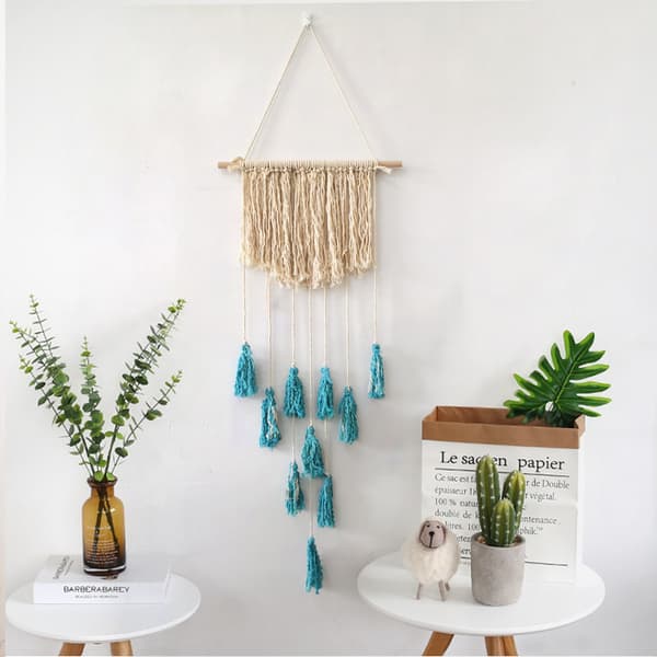 Macramé Väggbonad Bohemisk Geometrisk Gobeläng 90 x 40 cm