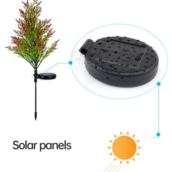 2 st Solcellsdrivna Julgransljus Multifärgade Julgranar