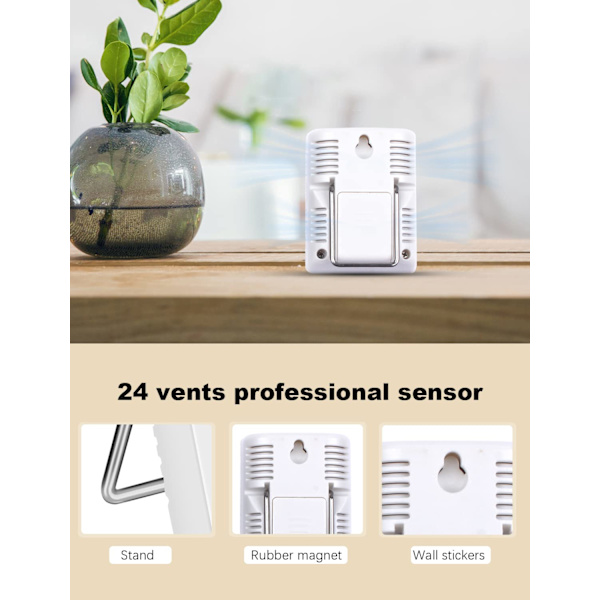 (Vit) Mini Digital Hygrometer, Hög Precision Digital Rumstemperaturmätare