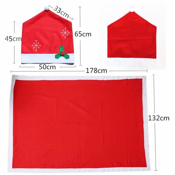 1 st julduk + 4 st julsnöflingestolsöverdrag