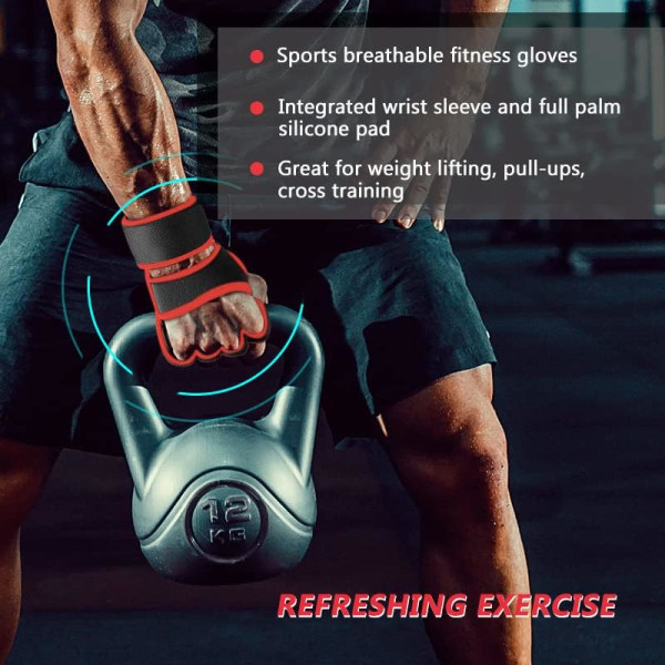 (L) Bodybuilding Handskar Fitnesshandskar Män och Kvinnor Gymhandskar Br