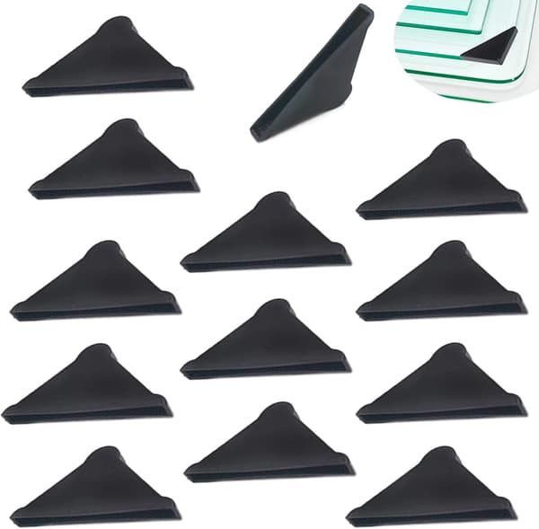 20 stk. Spejlhjørnebeskyttere - 37*37*3 mm - Plast, Sort