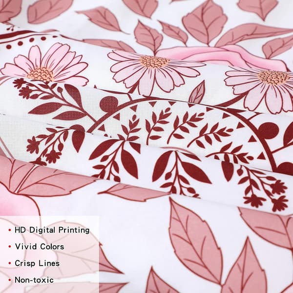 Mandala-veggteppe, Boho-veggteppe, Rosa Blomster
