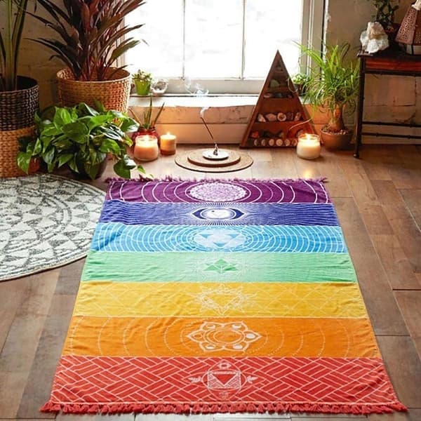 Bomulls-mikrofiber stoff Bohemsk India Mandala Strandteppe 7 C