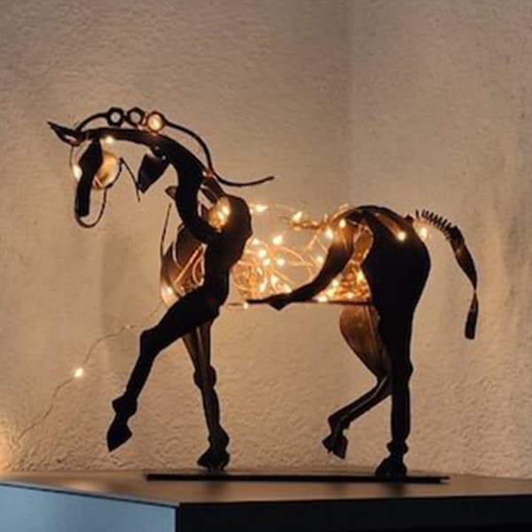 Rustikk Metall Hest Skulptur Adonis Hest Statue Dekor Ornament