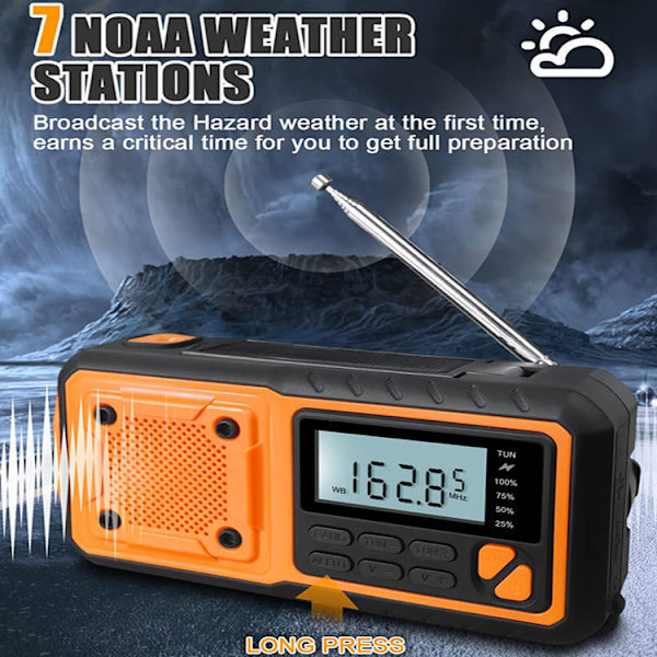 Bärbar Dynamo Överlevnadsradio, Bärbar Batteridriven Radio w