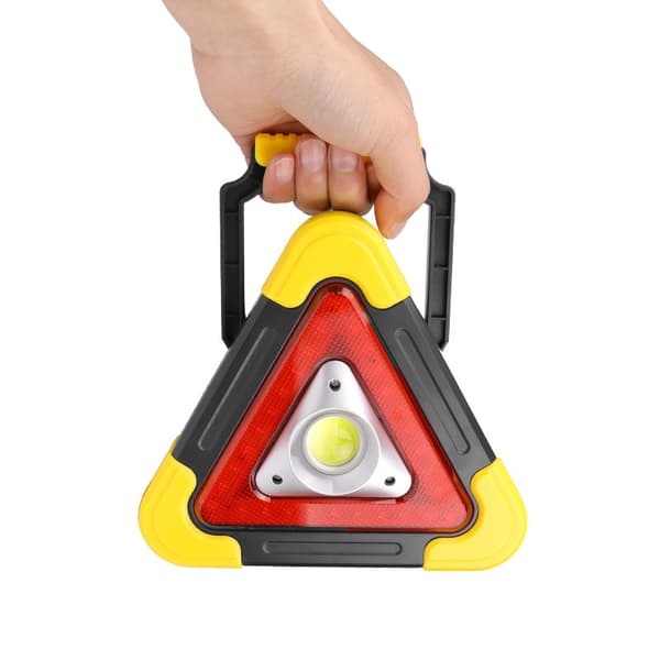 Solcelled trekant advarselslys, bærbart arbeidslys