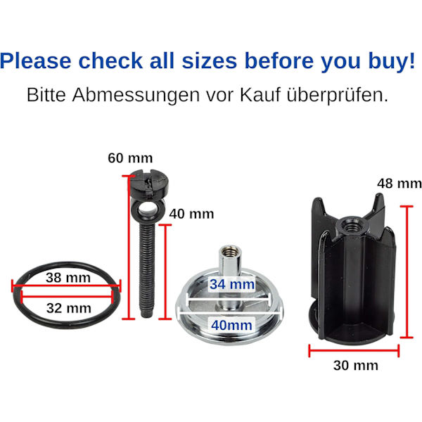 Universal servant for vask Ø 40 mm, krom avløpshette, med