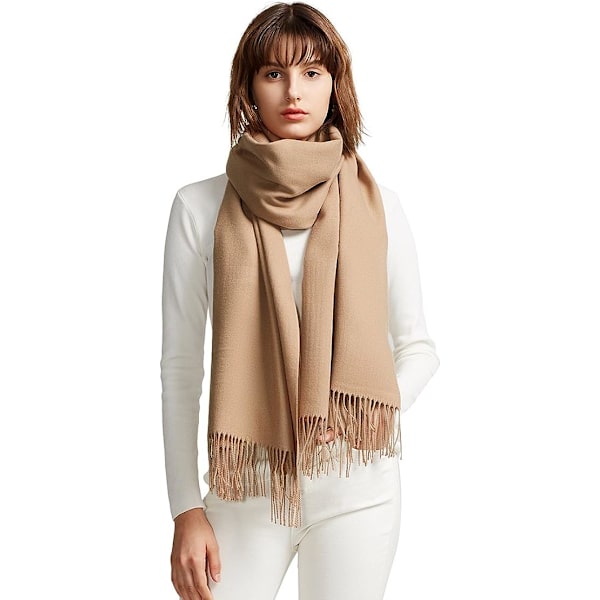 Ullskjerf Kvinner Vinter Kashmir Solid Vann Ripple Allsidig S