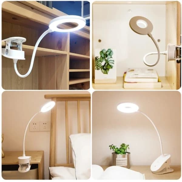 Oppladbar LED-lampe med klemme - dimbar, A