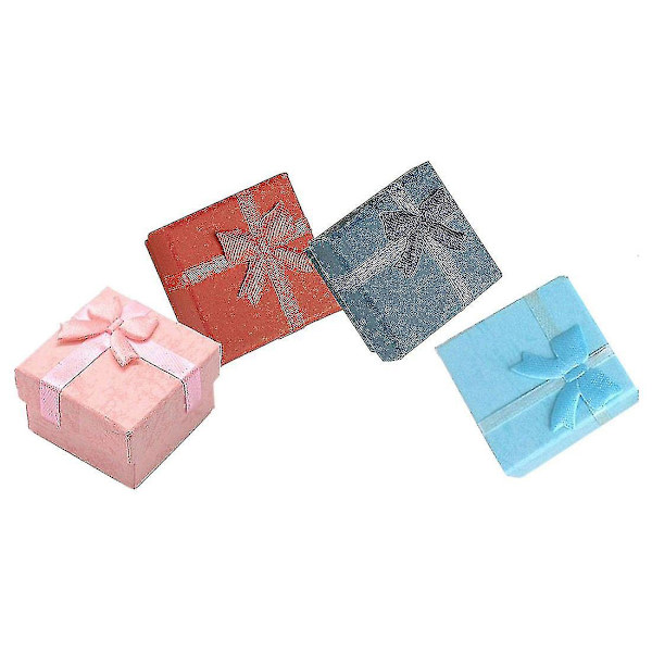 5 st Papperspaket Bowknot Smycken Örhänge Ring Presentbox Case DXGHC
