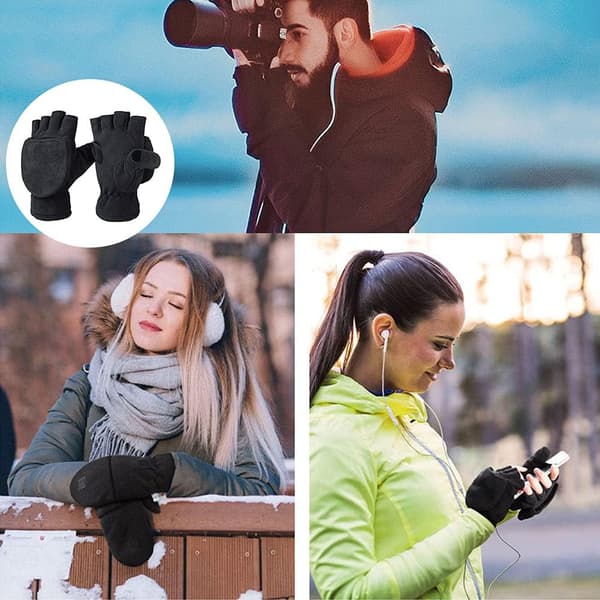 1 Par Vintervarma Handskar, Fleece Vantar, Varma Vantar, Vindtäta