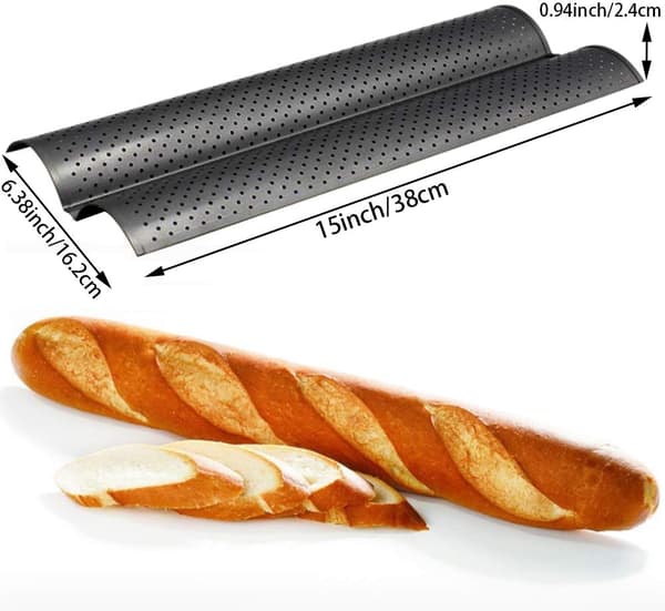 Trompet, Sort, Non-Stick Perforeret Baguetteform til Fransk Brød