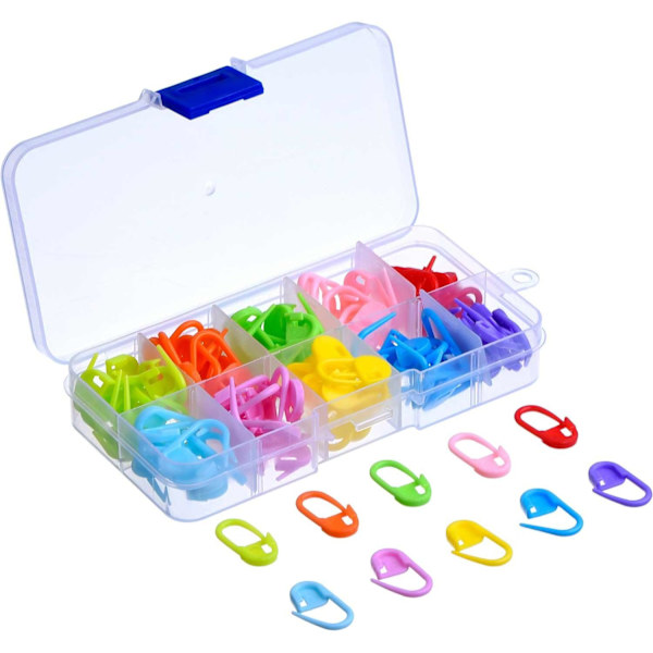 120 stycken stickmarkörer för stickning och virkning, låsbara stift