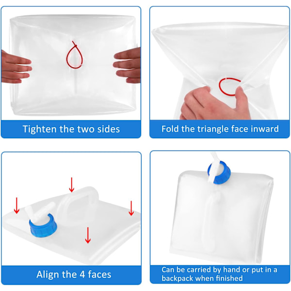 Foldbar Vanddunk Collapsible Vandtank med Hane Stor C