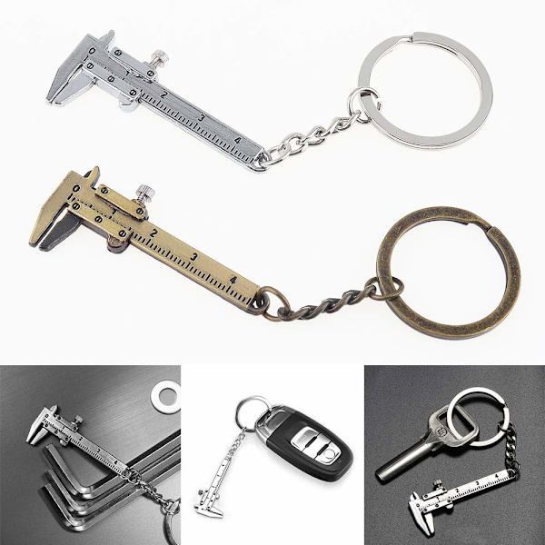 Mode 40mm Mini Skjutmått Mätverktyg Zink Legering Nyckelring