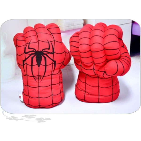 Boxningshandskar Spiderman Fist Grön Röd Spindel Iron Man Hulk Plysch