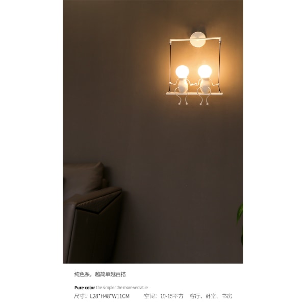 Moderne vegglampe Sconce Kreativ enkel design Liten person