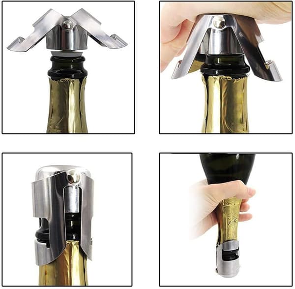 Champagneflaskepropp Premium Mørk Rustfritt Stål Champa