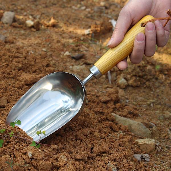 Blomsterspade i rustfritt stål for potteplanter, hageplanting