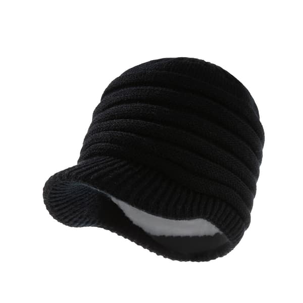 Strikket lue for barn med flat topp, ensfarget, babyhode