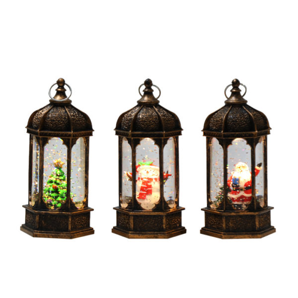 3 stk. juleheksagonvindlampe for innendørs vanninjeksjon