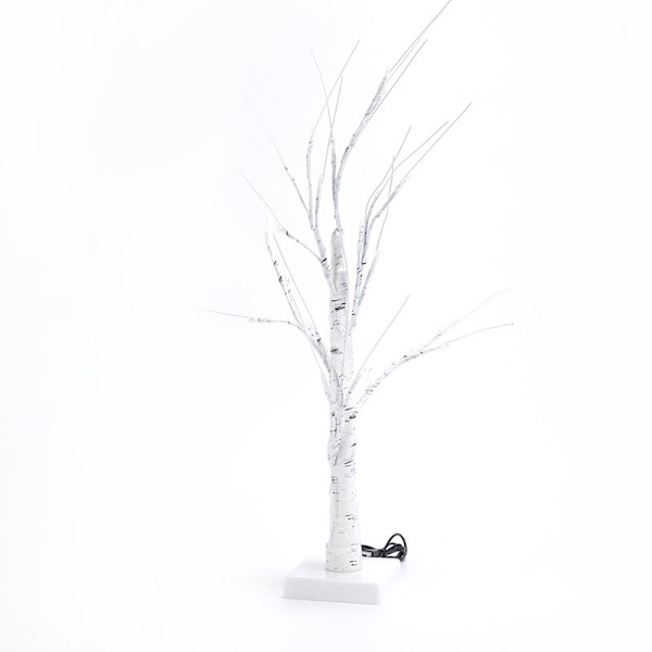 45CM, Ljushög björk med 24 varmvita LED-lampor, batteridriven/USB-driven