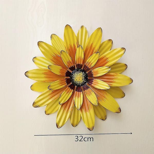 Metall Blomväggdekor, Stor Daisy Metall Blomväggkonst, G DXGHC