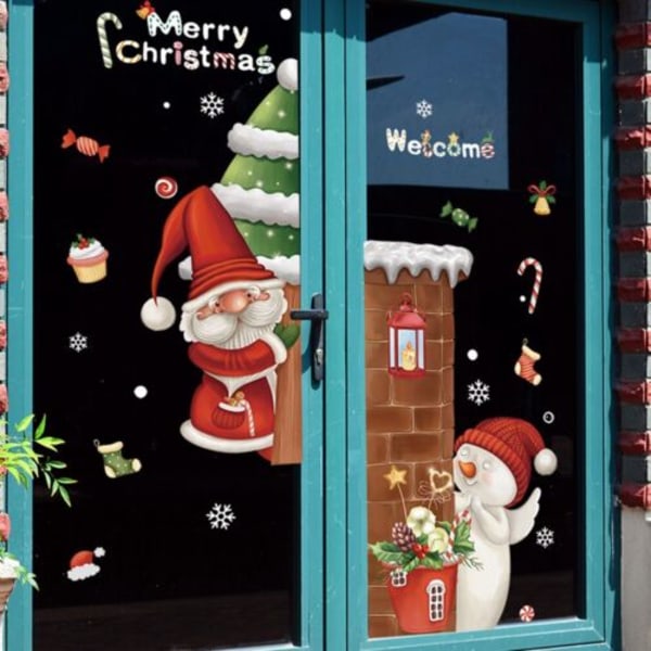 3D Large Christmas Window Sticker Snowman Decal Family Party C