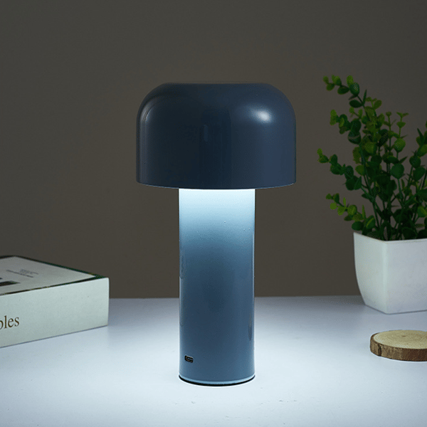 Bærbar Trådløs Berøringsgenopladelig Bordlampe USB, Grå