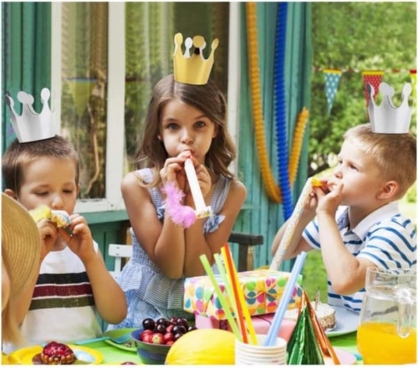 10 x Papirkrone Papirknapper Forår Prinsesse Prins Krone Fest