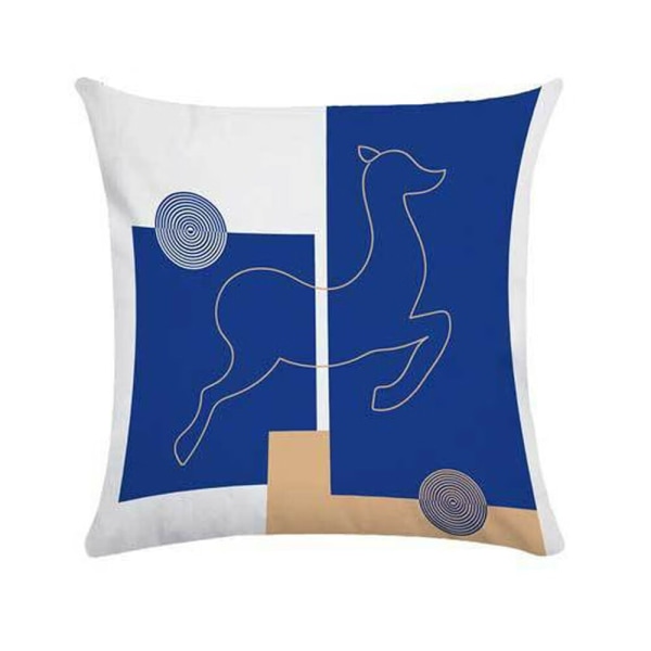 4- cover kuddfodral i lyxstil, abstrakt blå kudde i retrokonst