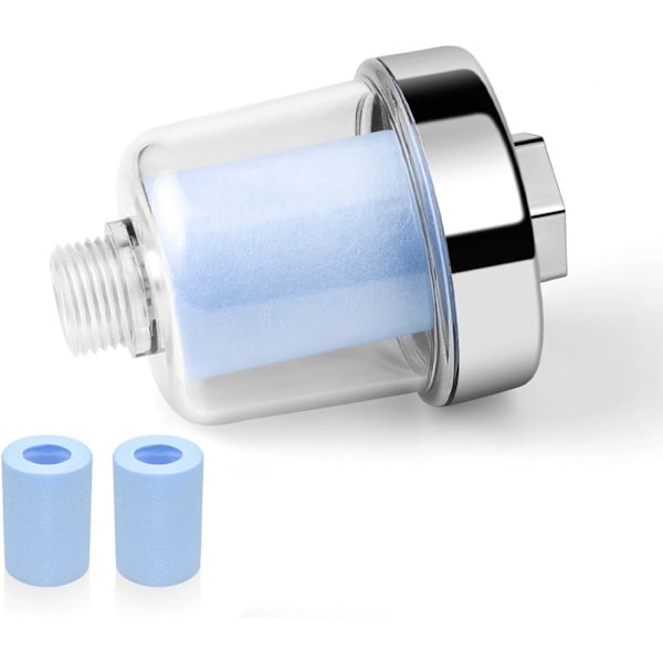 Duschfilter, 1/2\" Kalkfilter, med 3 Utbytbara Blå Filter