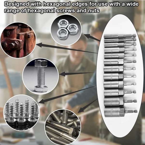 6-19mm Magnetisk Sokkel Bits Krom Vanadium Legering Stål Impact Dri