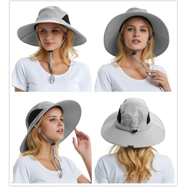 Ljusgrå Solhatt Herrar Damer Sommar UV-Skydd Utomhus Hi DXGHC