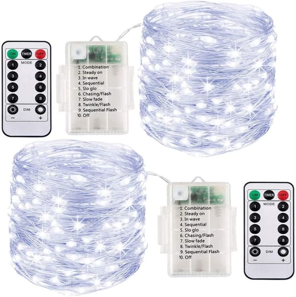 Batteridrevne Feelykter, [2-pakning] 20M 200 LED Vanntette St