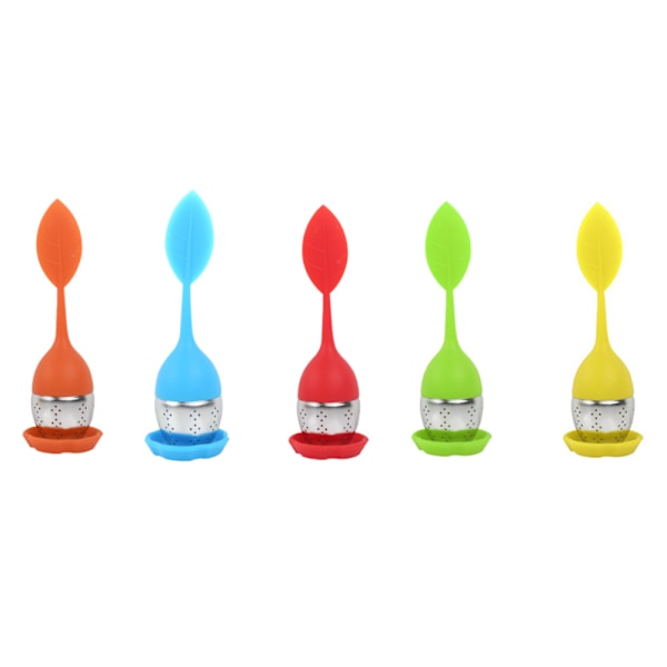 5 stk. Teinfusersett Silikon Diffuser Teekule Stainless Ste DXGHC