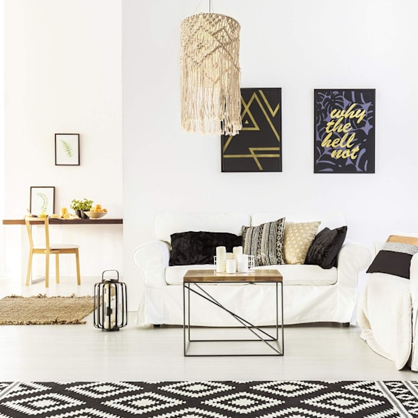 Hängande Lampskärm Macrame Lampskärm Ljusöverdrag Hänglampa Takdekoration för Vardagsrum, Sovrum och Badrum