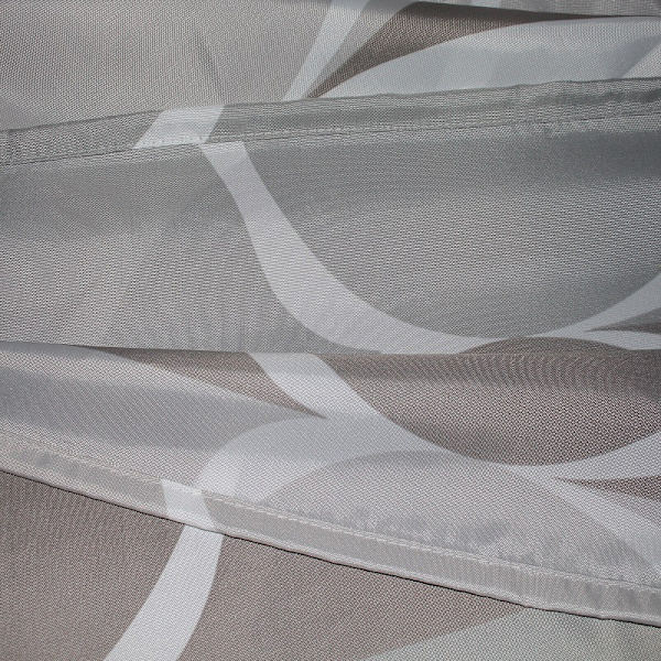 Grå Stof Bruseforhæng, Vandafvisende Design og Polyester, Q