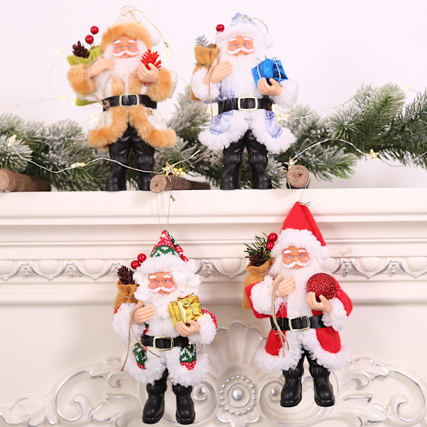 4 kpl joulukoristeita Resin Santa Claus -koristeita Sta