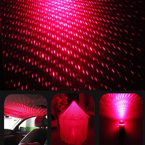 2 stk Mini LED Projektionslampe Stjerne Nat USB Stik, USB Holdbar