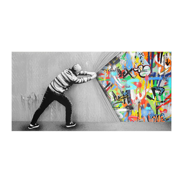 Graffiti Canvas Art Decor Bakom Gardinen Graffiti Art Paintin