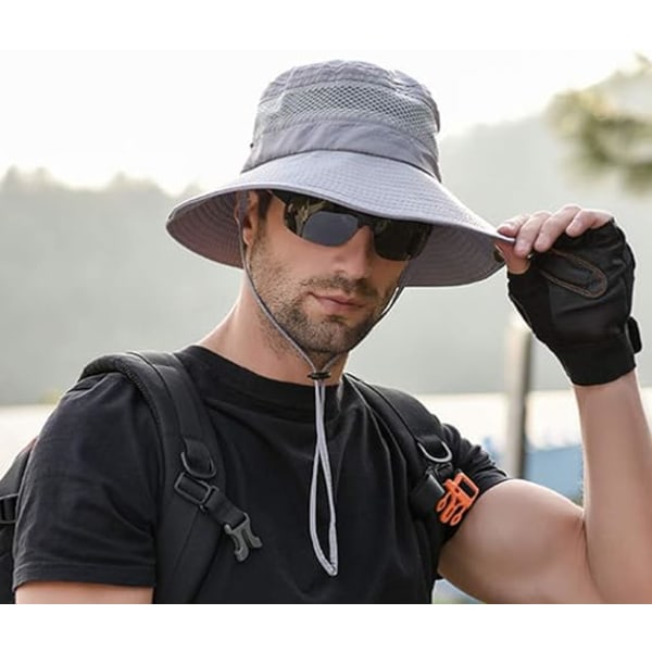 Solhat til Mænd og Kvinder - Vandreturshat, Safarihat, Udendørs Foldbar Sommerhat