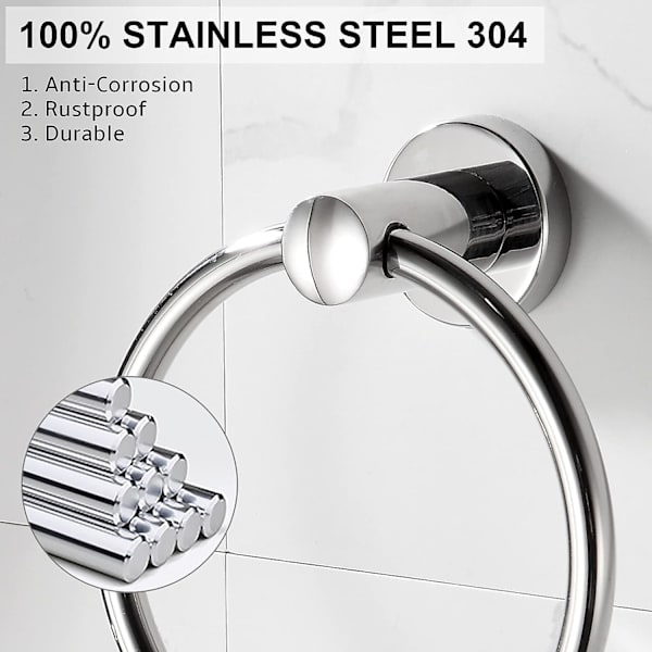 Håndklædeholder i moderne stil, 304 rustfrit stål, forkromet B