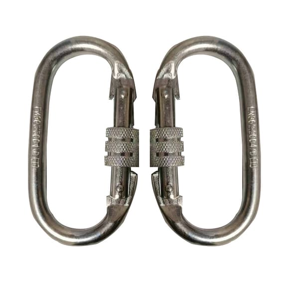 Rustfrit O-lås med Skrueklemme til Klatring, Rappelling, Hammock