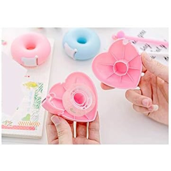 (Rosa färg) Tejpdispenser, Hjärtformad Tejpdispenser