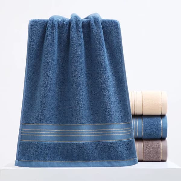 Håndklesett (4 stk, 2 blå+grå+beige), 100% bomull, ch DXGHC