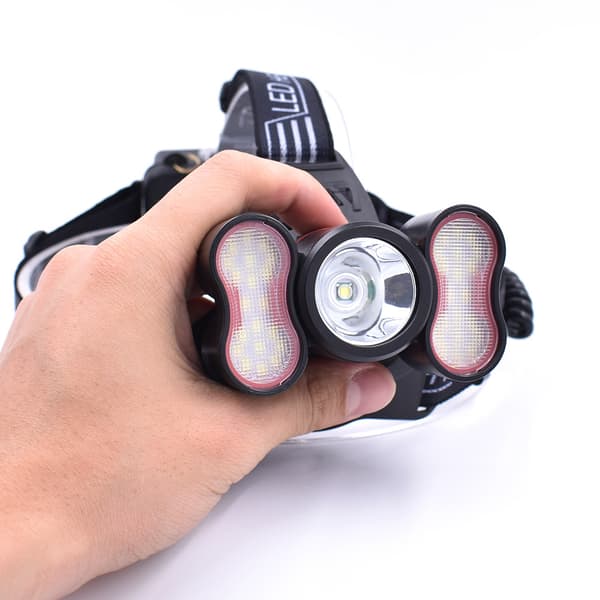 Kraftig oppladbar hodelykt med 5 LED-moduser