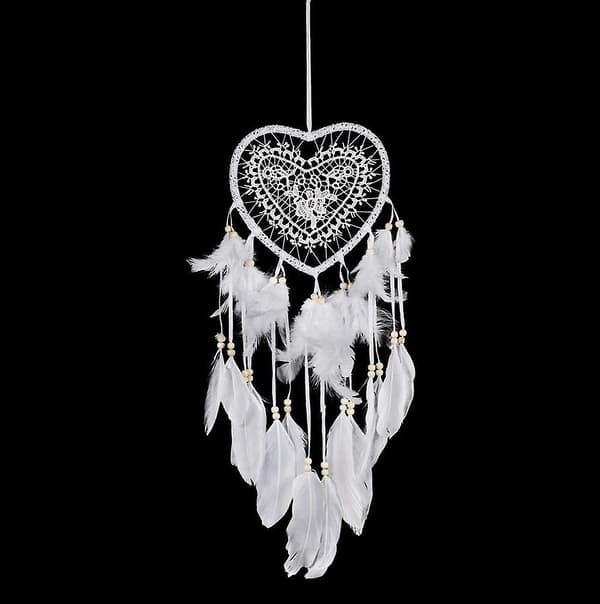 Hjerte Drømmfang Boho Stil Håndlavet LED Lys Væghængende R