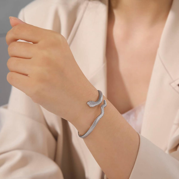 Slangearmbånd Slange Dyr Formet Armbånd Justerbar Åpen Slange